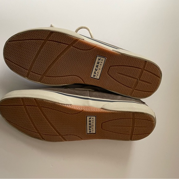 SPERRY Topsider Canvas Boat Shoes Men's 9M Gray/Taupe - Picture 7 of 7
